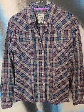 Panhandle Slim Plaid Western Shirt - Purple, Blue & White..Calgary Stampede